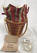 Longaberger 2007 TT Tree Trimming Green Peppermint Stripe Basket Combo NEW