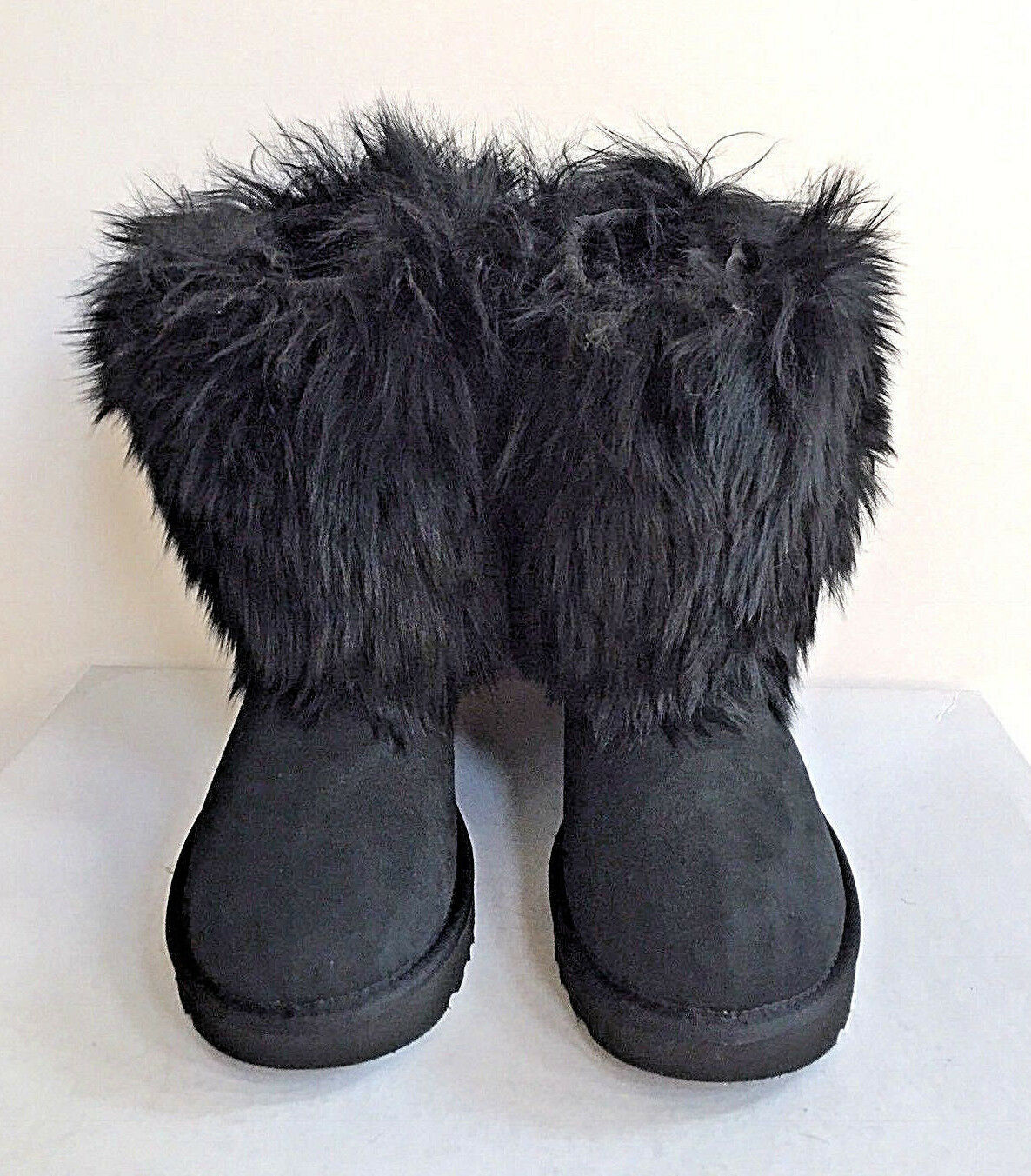 ugg short mongolian cuff black boots