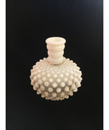 Vintage 70s Hobnail Clear/White 4 1/2&quot; flower vase - $12.00