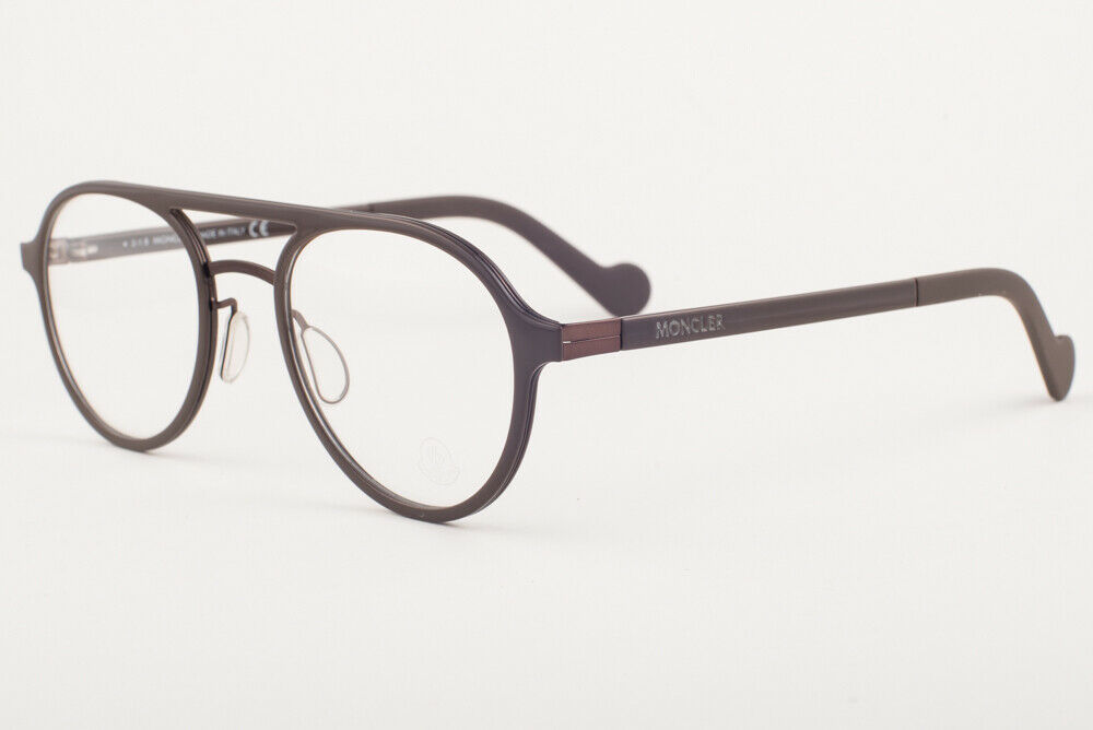 Moncler ML5035 048 Shiny Brown Pilot Eyeglasses ML 5035 048 51mm