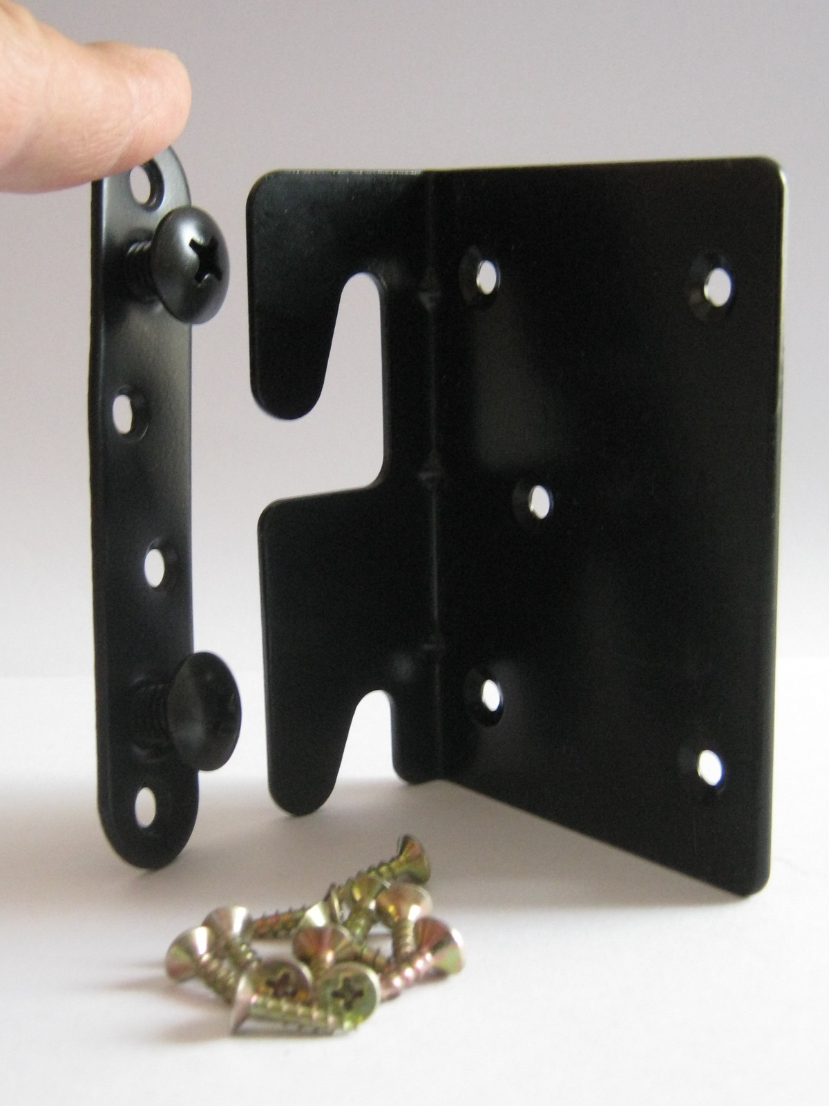 Plated Bed Frame Metal Corner Bracket One (1) LEFT Black (as photo