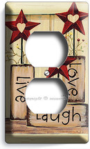 Live Laugh Love Wood Stars Electrical Outlet Wallplate Decor Living Room Kitchen - $10.22