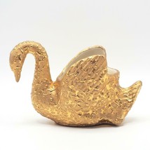 Vintage Decor 22 K Weeping Bright Gold Swan Gold Craft USA Hand Decorated - $54.44