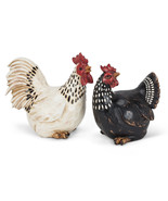 Sitting Rooster and Hen Statues Set of 2 Country Detail Farm Life 4&quot; and... - $39.59