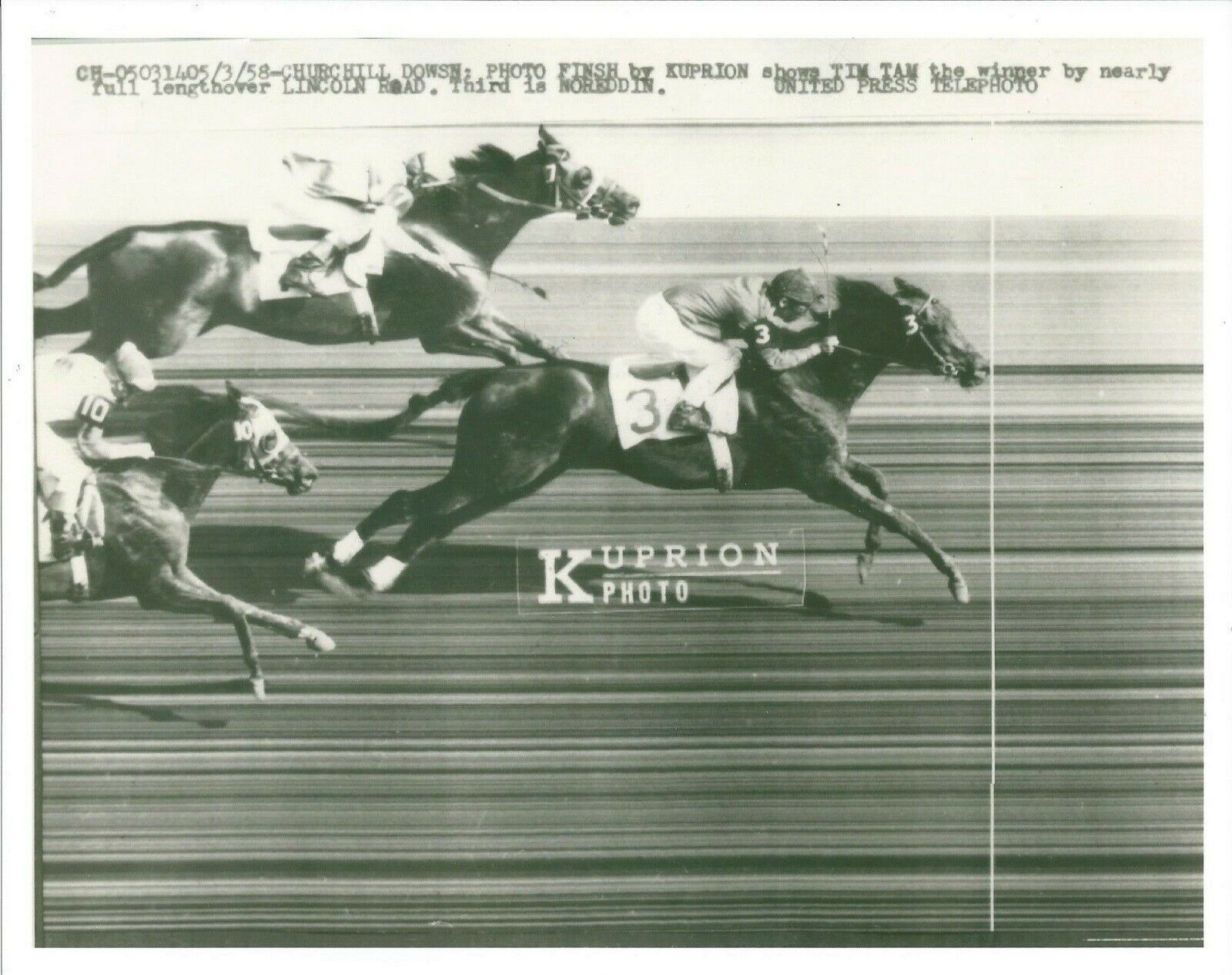 1958 TIM TAM Kentucky Derby Finish Line Camera Photo 10" x 8