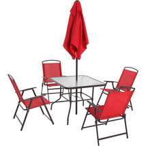 Mainstays Albany Lane 6 Piece Outdoor Patio Dining Set, Red image 6