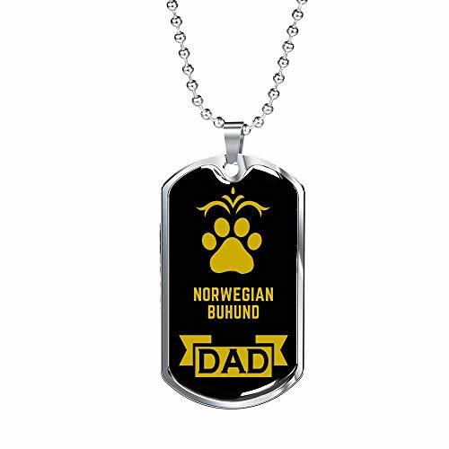 Dog Lover Gift Norwegian Buhund Dad Dog Necklace Stainless Steel or 18k Gold Dog