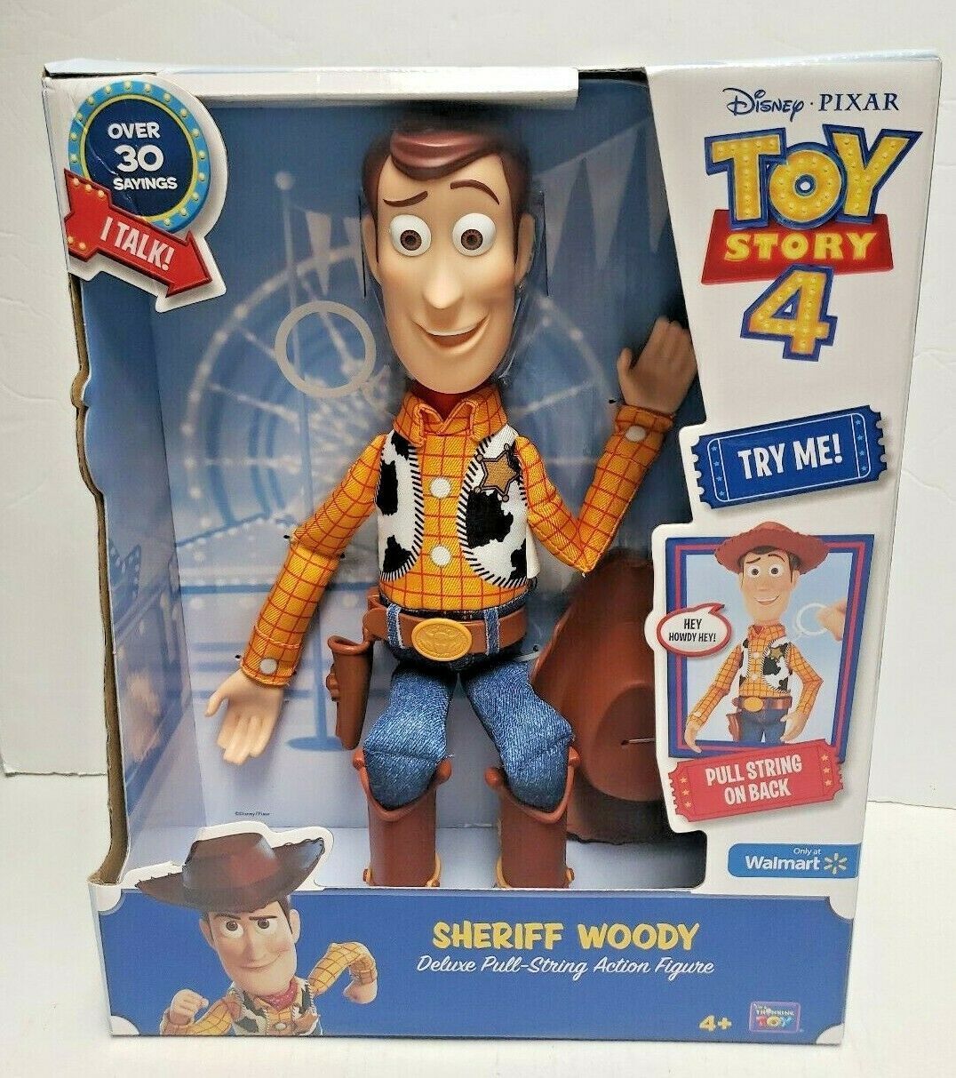 Toy Story 4 Sheriff Woody Deluxe Pull-String Action Figure Disney PIXAR ...