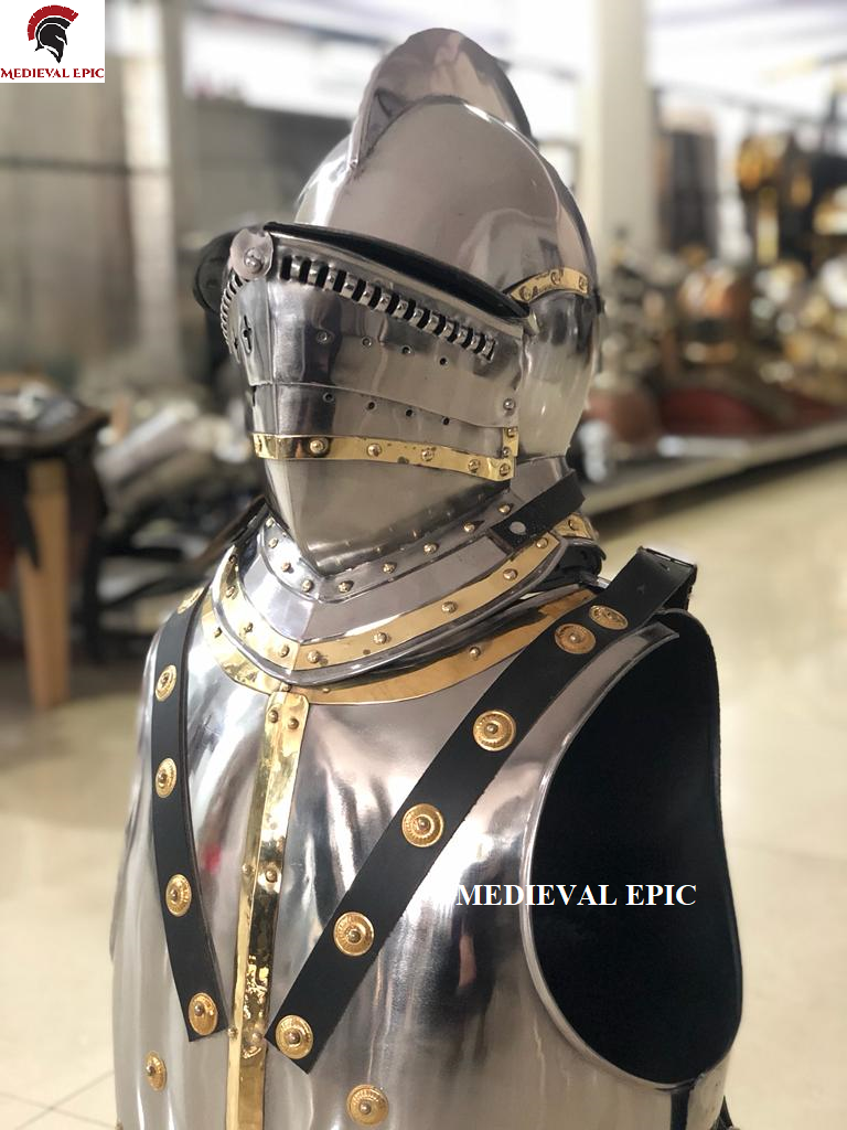 Plate Armour Breastplate Helmet Suit Costume Medieval