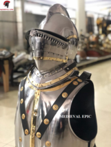 Plate Armour Breastplate Bergonet Helmet Suit Costume Medieval Breastplate