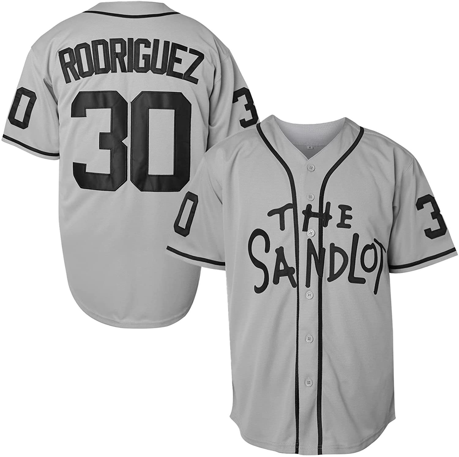 Benny 'The Jet' Rodriguez #30 The Sandlot Movie Baseball Jersey New Gray