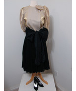 Jane Powell Wardrobe Photo Matched Gold Top W/Black Chiffon Skirt Shoes ... - $449.99