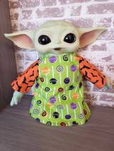 Halloween Outfit for 11" Mattel The Child baby yoda dolls Green bats candy swirl - $22.00