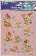 Vintage Carlton Stickers Easter Bunny Holiday Spring 4 Sheets New 90s Eg... - $4.94