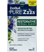 Vicks Pure Zzzs Restorative Herbal Sleep 20 tablets each 9/2023 FRESH! - $7.97