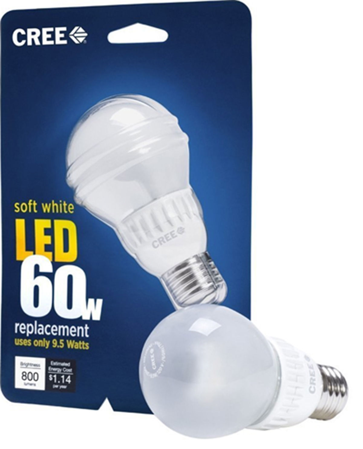 Cree Dimmable 9.5 Watt LED Soft White Light Bulb, 800 Lumens (60W) 1