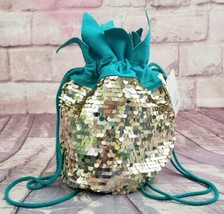 Cat &amp; Jack Girls Pineapple Drawstring Mini Backpack with Gold Sequins NWT - $15.17