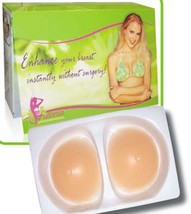 Fullness Women's Silicone Breast Enhancer Push Up Pads With Nude Nipple #1001A
