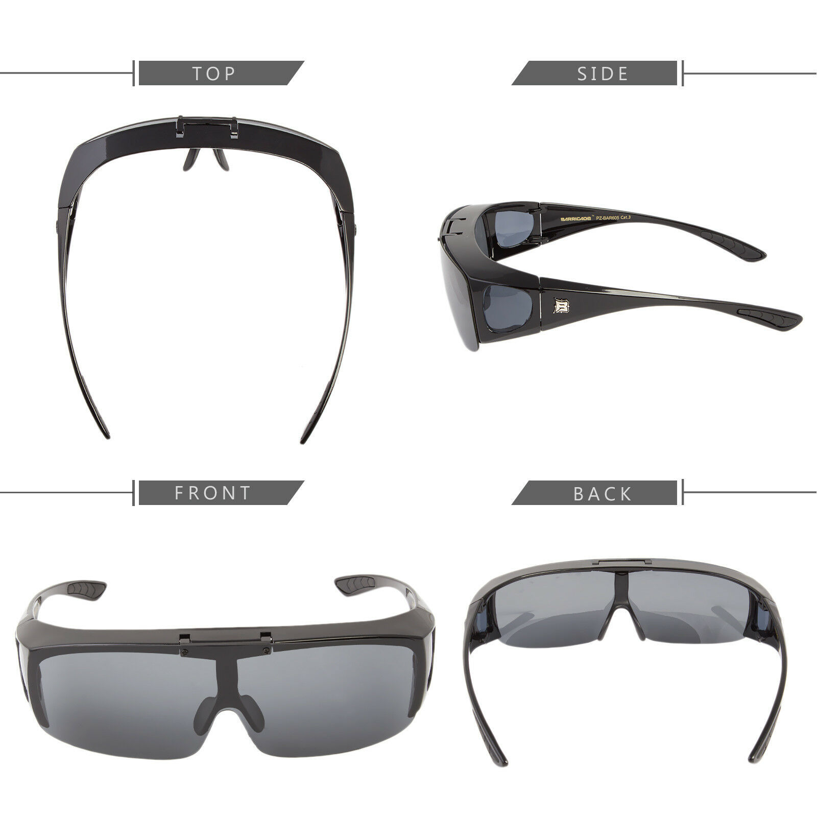 Polarized Sunglasses Cover Put Wear fit over Prescription Glasses