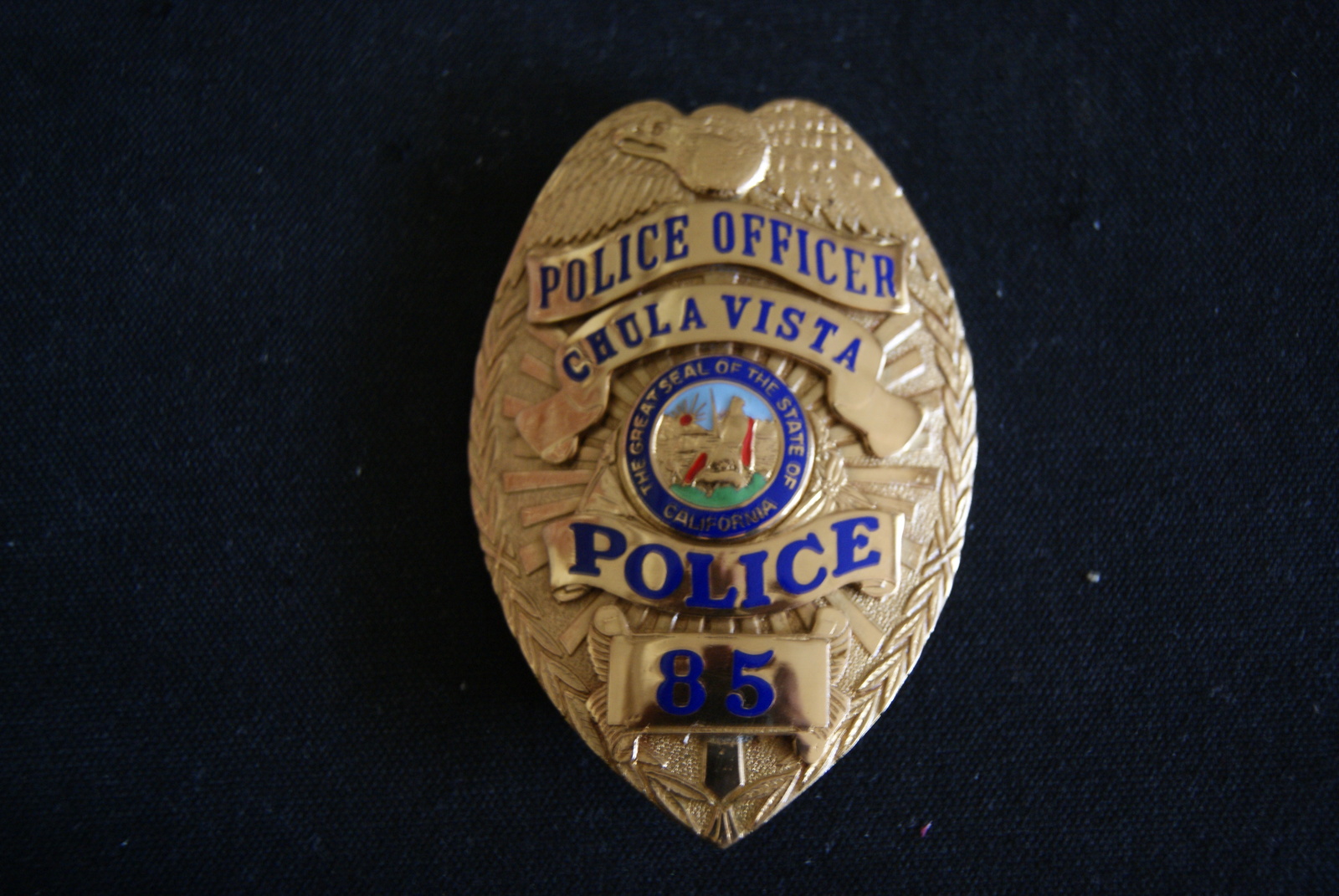 Chula Vista California. Rare Police Officer Badge & Hat Badge, Hmk, L.a ...