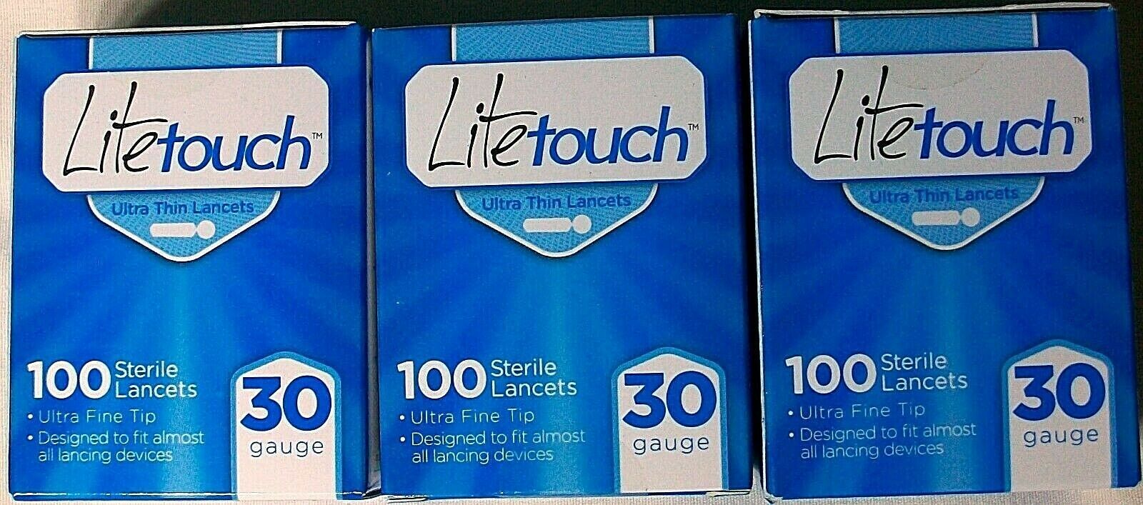 300 Lot Litetouch Ultra Thin Lancets 30 gauge Ultra Fine Tip New Lancets