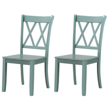 Set of 2 Cross Back Wood Dining Chair image 3