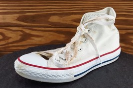 Converse All Star Youth Boys Shoes Sz 2 M White Fabric High Top - $19.49