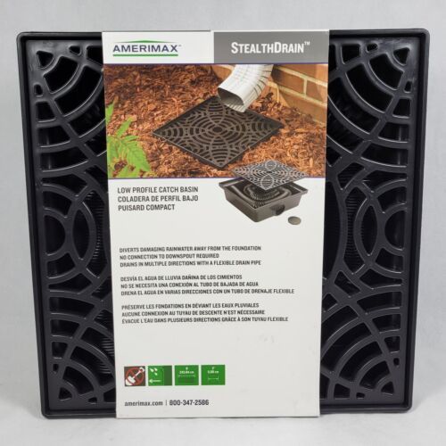 Stealthdrain 12 Inch Catch Basin Downspout Rustproof UV PVC Black NEW