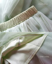LIGHT GREEN High Waist Tulle Skirt Green Plus Size Bridesmaid Tulle Skirts image 7