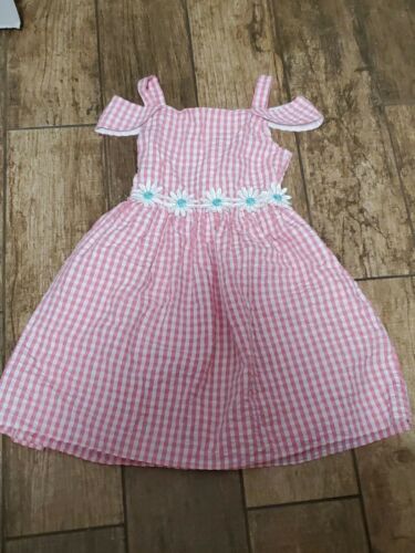 Primary image for youngland girls sun dress Size 6 Pink And White Checkered