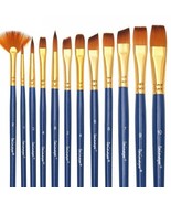 12pcs Professional Nylon Hair Paint Brushes Artist Oil Watercolor Art Su... - $33.79