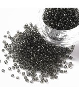 Opaque Glass Seed Beads, transparent Round, Gray  2mm  SEED 188 - $6.64