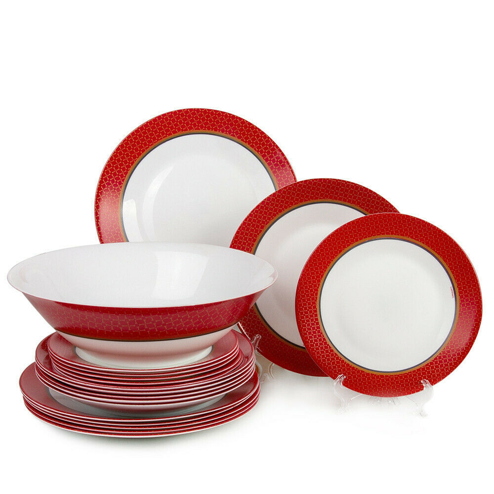 Luminarc Glass 19 Pc Dinnerware Set Alto Rubis Made In France Break Resistant Dinner Service Sets 1765