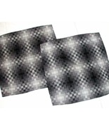 Wool Set Of 2 Gray Black Pixel Modern Squares Pillow Covers 20x20 Each - $39.97