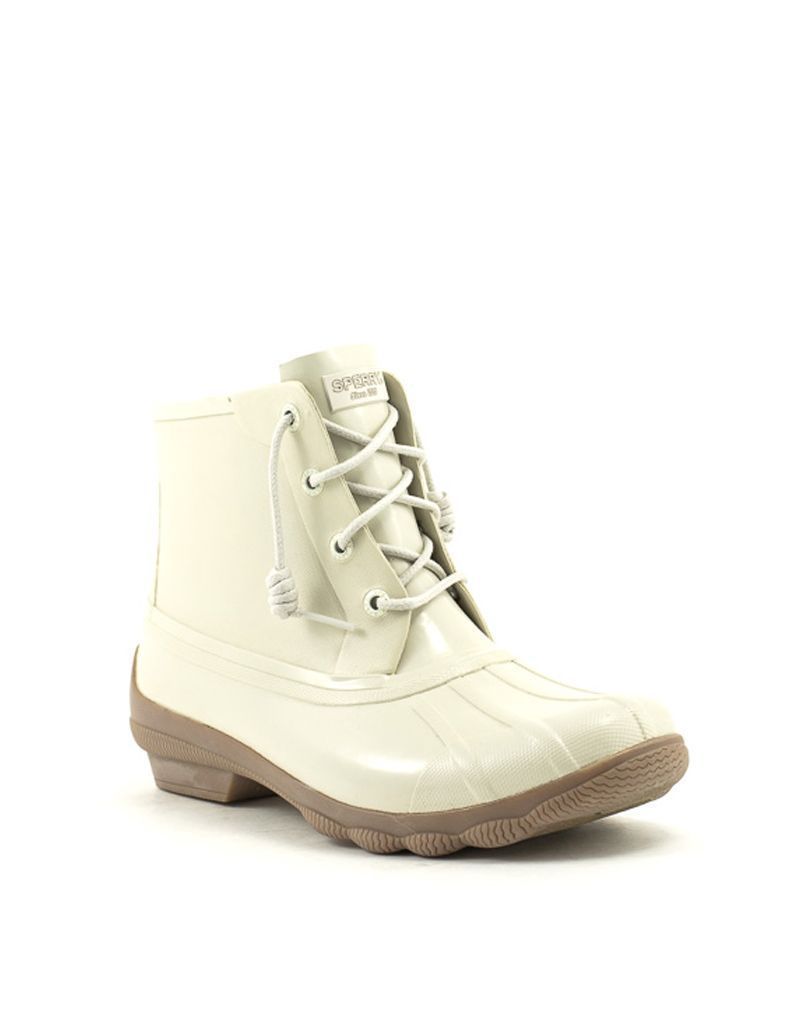 cream sperry boots