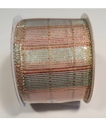 Red, green and gold sheer wired edge craft ribbon, 2.5&quot;x30 feet spool - $7.00