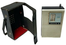 Vintage ZENITH Radio Hand Held with Antennae in Original Case Tested Works - $44.99