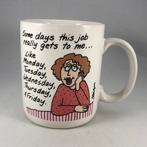 Vintage Funny 80s Shoebox Greetings Coffee Mug Bad Job Bad Day Office Theme - $14.25
