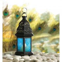 Blue Glass Moroccan Style Lantern - $33.00