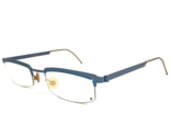 Vintage Lindberg Eyeglasses Frames Mod. 4005 Matte Blue Strip Titanium 4... - $210.16