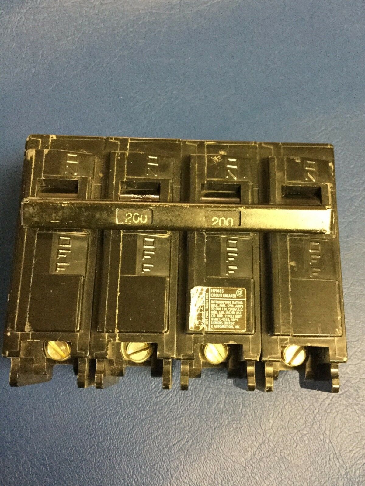 200 Amp Siemens EQ9685 4 pole MAIN Breaker EQ9685 ITE Pushmatic Gould 200A Circuit Breakers