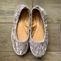 Lucky Brand | Taupe Silver Crushed Velvet Ballet Flats Size 10 - $16.83