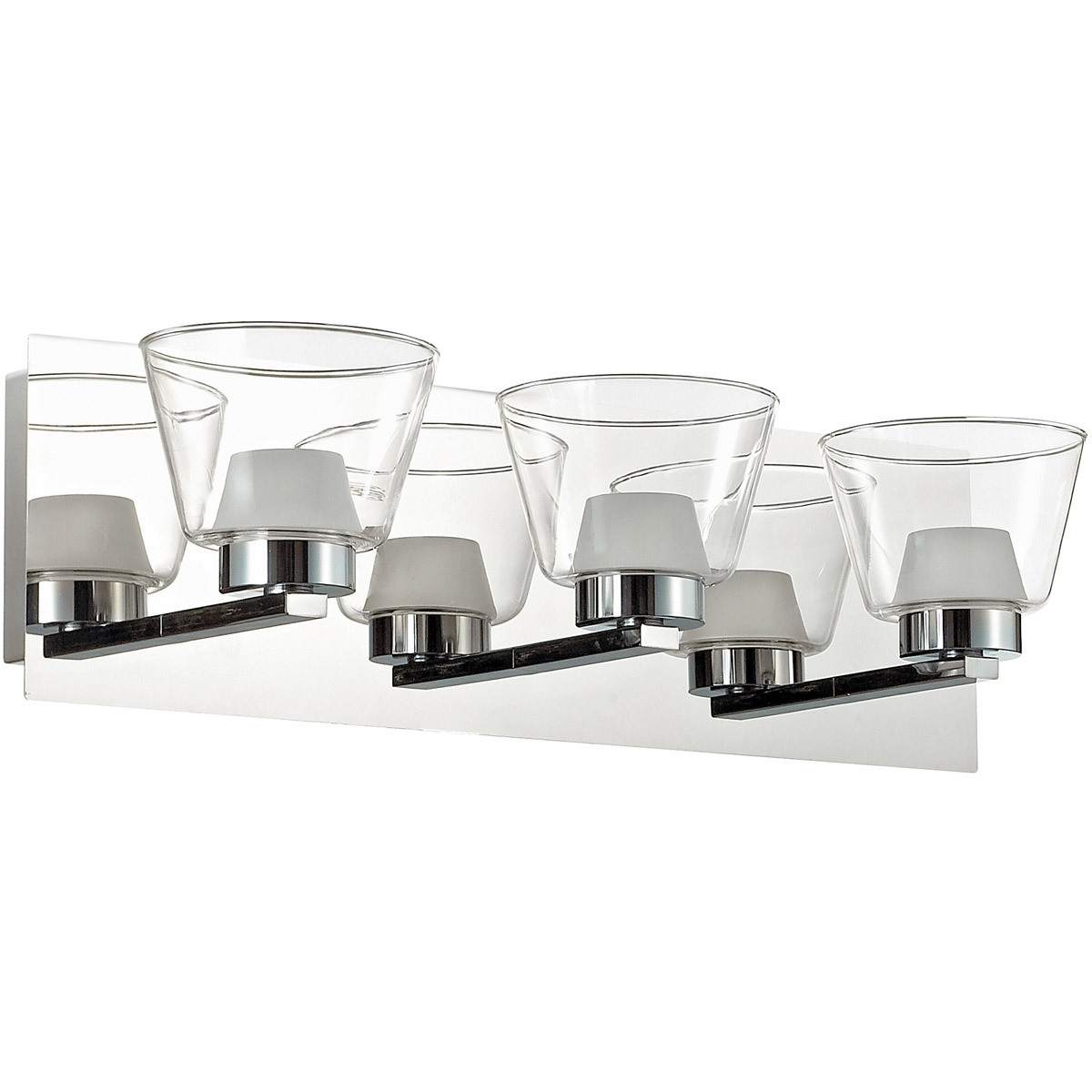 Bathroom Vanity 3 Light Bulb W/ Polished Chrome White Stainless 20" 15.