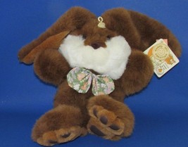 Cuddle Wit seated Plush brown white bunny rabbit neck bow flowers Tags 10" - $9.89