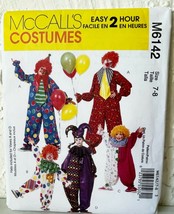 McCall&#39;s Costumes Pattern M6142 Clown Jumpsuit Tie Hat Bow Kids Sizes 7-... - $14.20