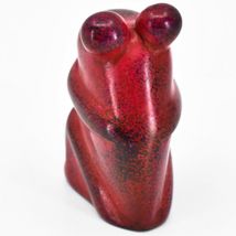 Hand Carved Soapstone Red & Black Mini Frog Sculpture Figurine Made in Kenya image 3