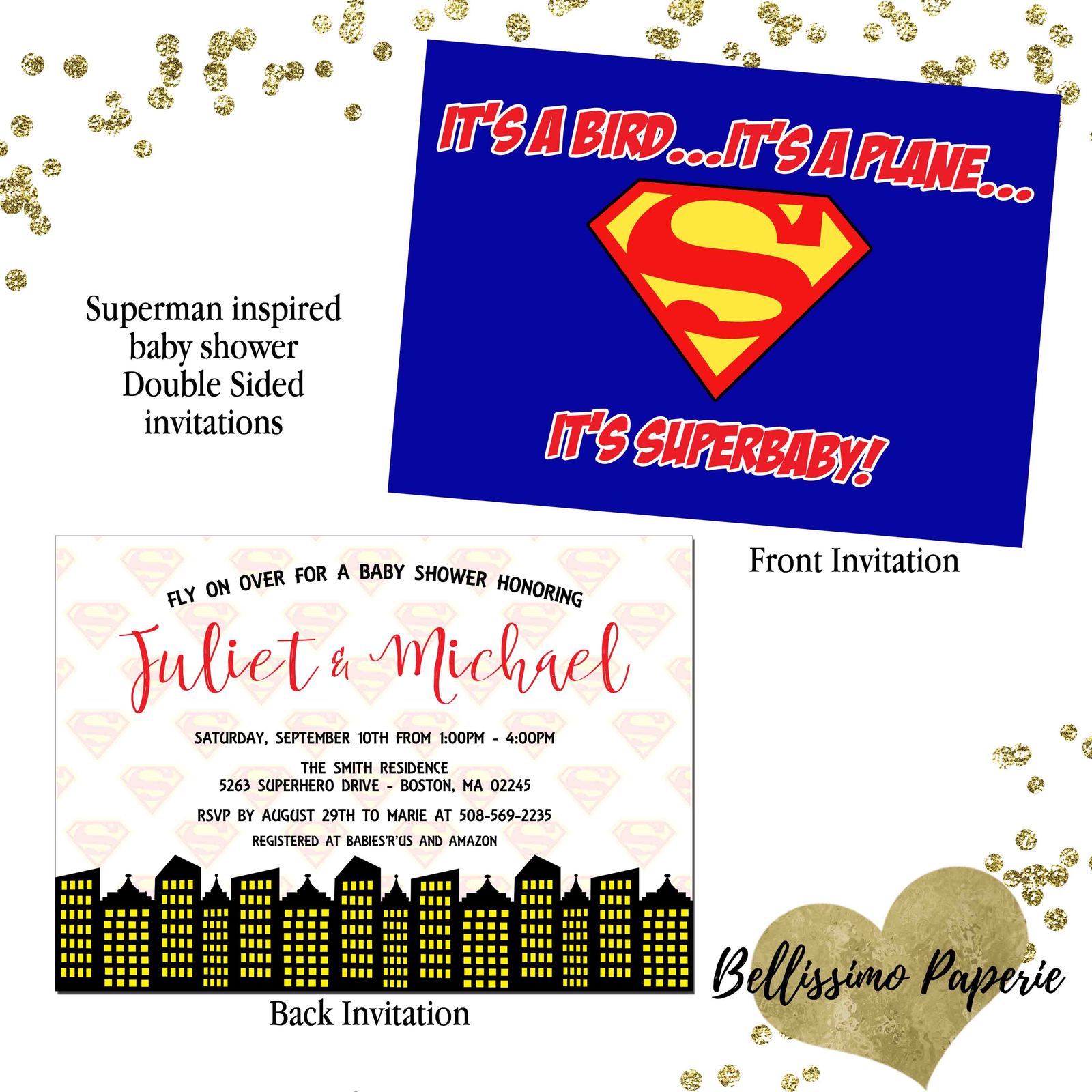 superman baby shower invitations