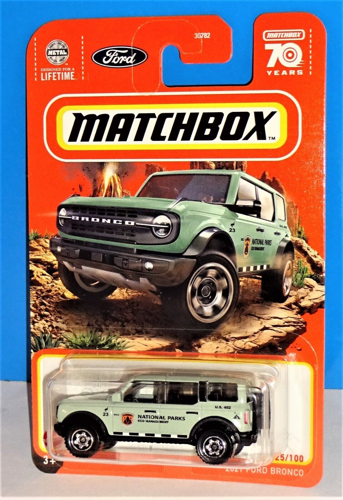 Matchbox 2023 MBX Off Road Series #25 2021 Ford Bronco Pale Green ...