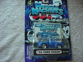 Muscle Machines '56 Ford Pickup 01-14 Blue Mip Free Usa Shipping - $11.29