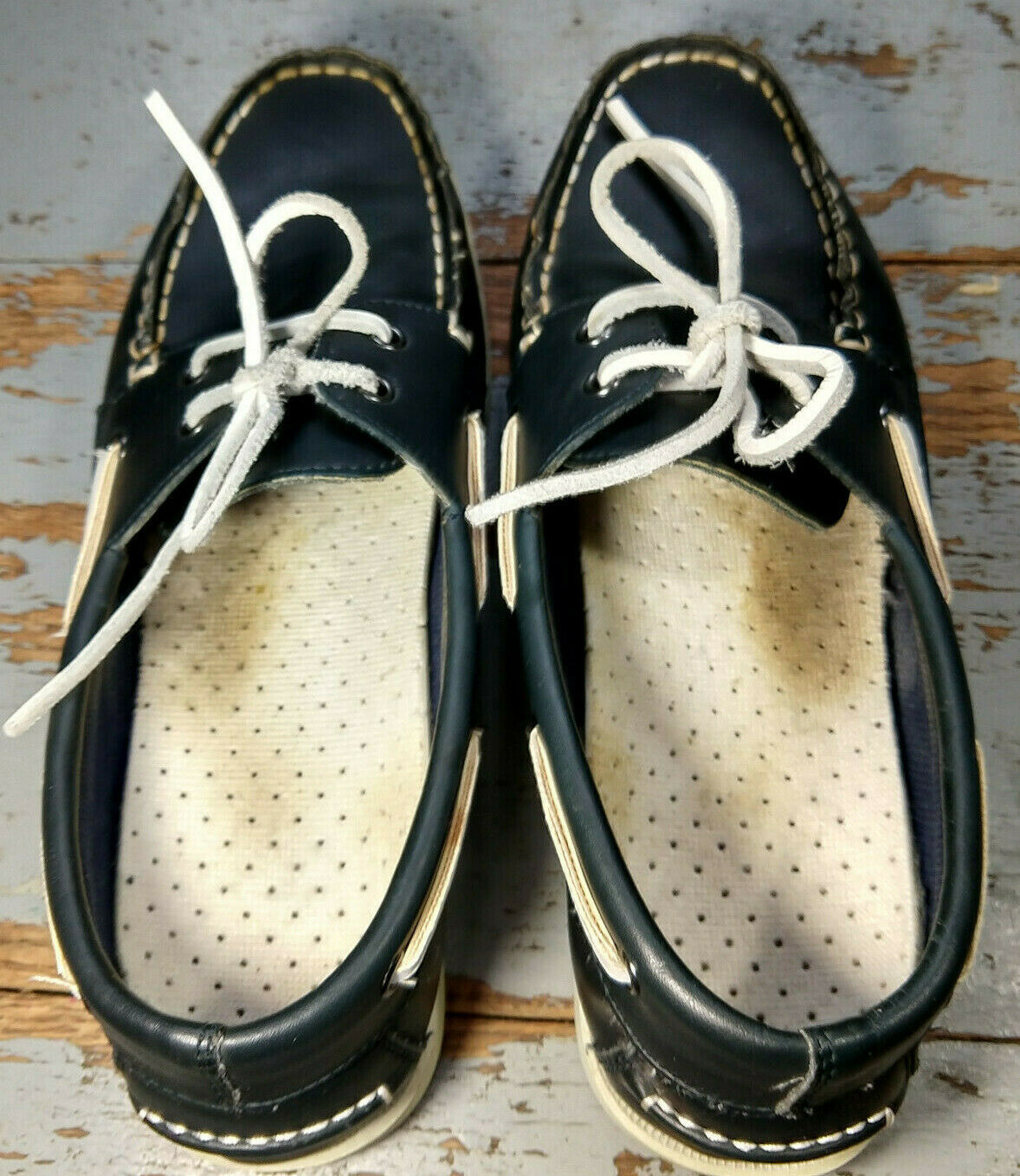 Vintage Thom Mcan Classic Navy Boat Shoes Docksiders Size Mens 7m Barely Worn Men 2866